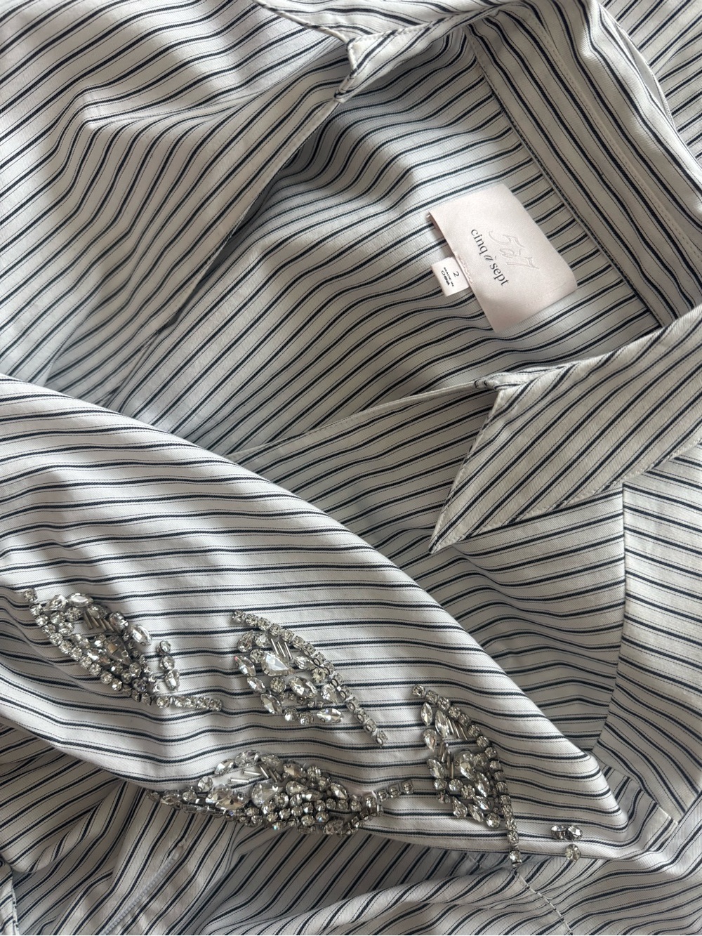 Cinq A Sept Camron Striped Embellished Dress STUNNING - Picture 3 of 5